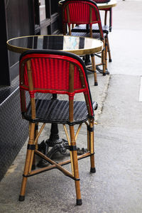 Empty chairs in a row