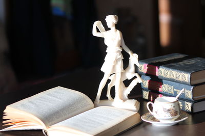 Close-up of books on table