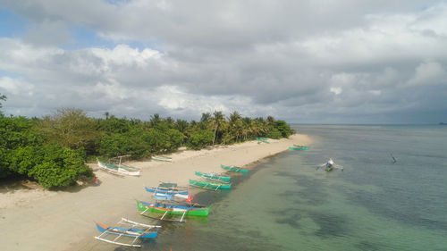 High angle view of beach against sky