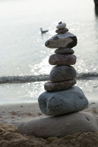 Stack of stones on beach