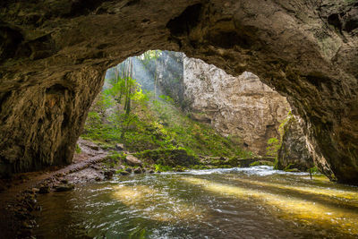 River passing through cave