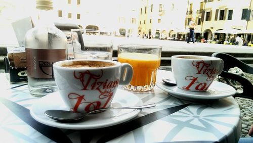 Coffee cup on table