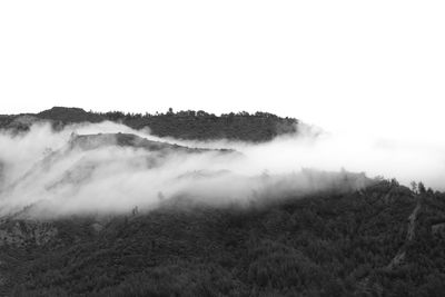 Scenic view of mountains against clear sky