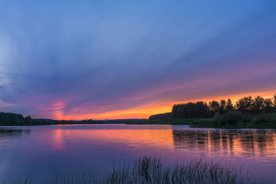 Scenic view of lake during sunset