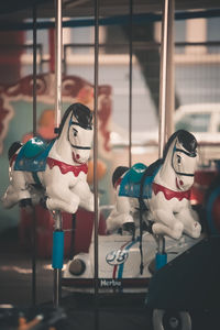 Carousel in amusement park ride