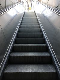 High angle view of escalator