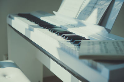 Close-up of piano keys