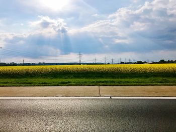 Scenic view of field against sky