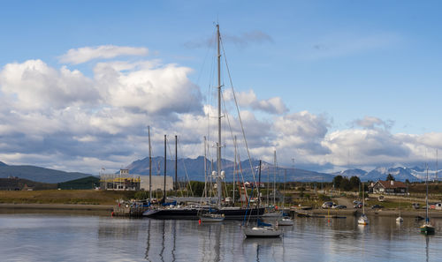 Boats in harbor