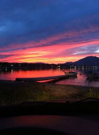 Scenic view of sea at sunset