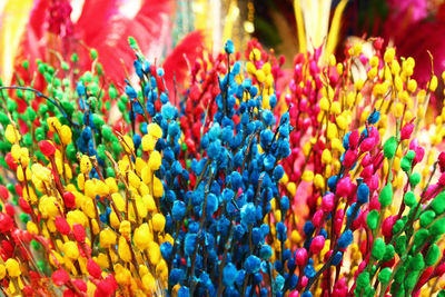 Full frame shot of multi colored artificial plants