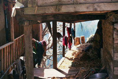 Clothes drying on clothesline