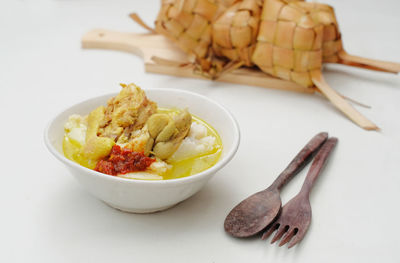 Close-up of food on table