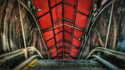 Close-up of escalator