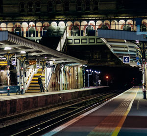 Train on railroad station platform