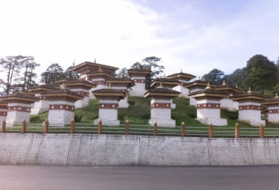 View of built structures against sky