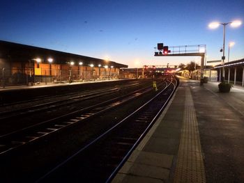 Railroad track at night