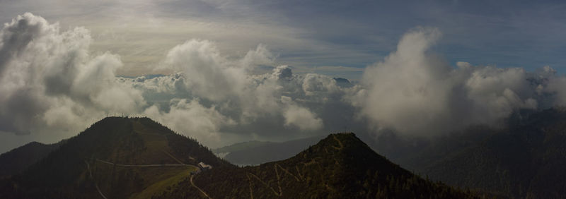 Panoramic view of mountains against sky