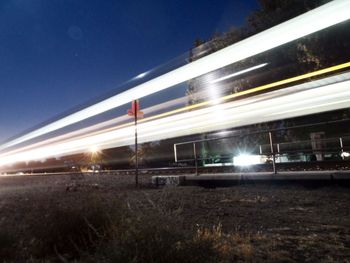 Railroad tracks at night