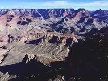 Aerial view of dramatic landscape