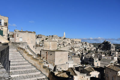 Panoramic view of matera, a city declared world heritage site unesco.