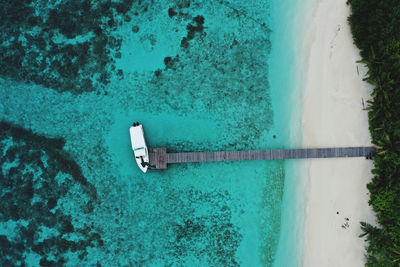 High angle view of jetty