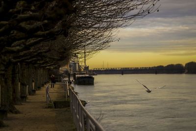 Scenic view of sea against sky at sunset