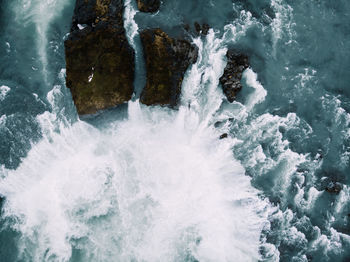 High angle view of waterfall