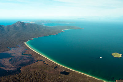 High angle view of sea