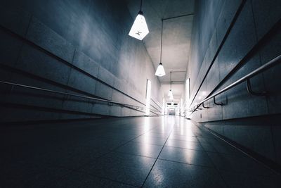 Empty illuminated corridor