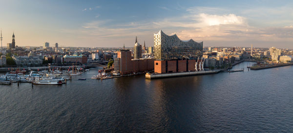 View of buildings in city at waterfront