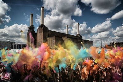 People enjoying holi festival