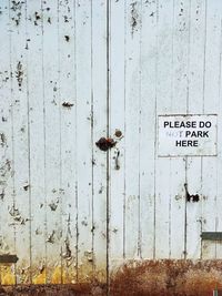 Text on old wooden door