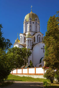 Low angle view of church against sky