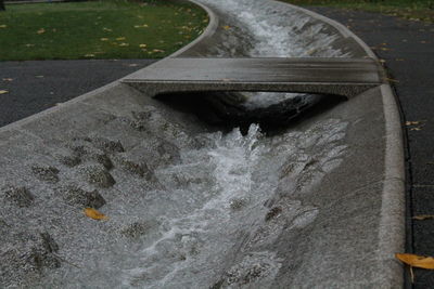 High angle view of water splashing in park