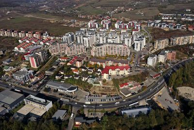 High angle view of townscape