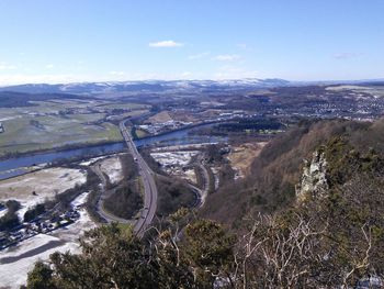 High angle view of landscape against sky