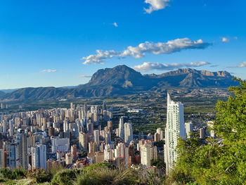 Aerial view of buildings in city