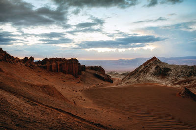 Scenic view of desert against sky