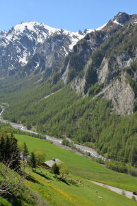 Scenic view of mountains against sky