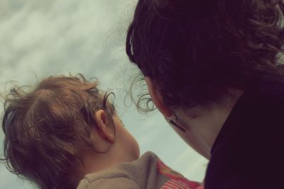 Mother with child outdoors