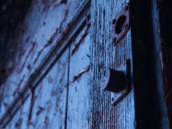 Close-up of metal door