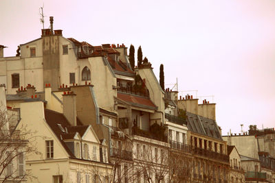 Cityscape against clear sky