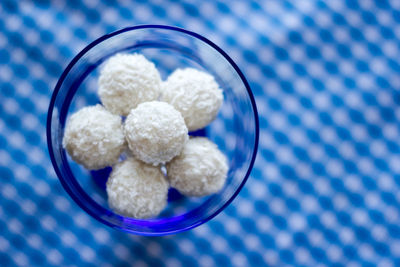 Directly above shot of ice cream in glass