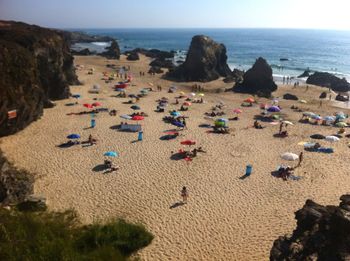 High angle view of beach