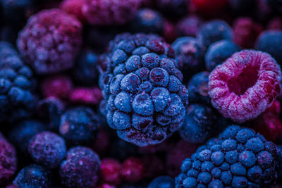 Full frame shot of blackberries and raspberries