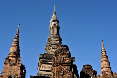 Low angle view of temple building against clear sky