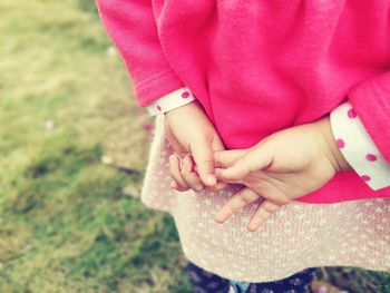 Close-up of hands of a girl