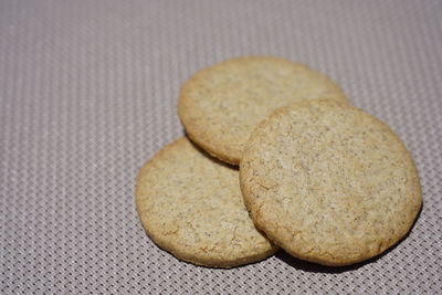 Close-up of cookies on table