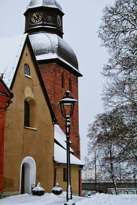 Snow covered houses in winter